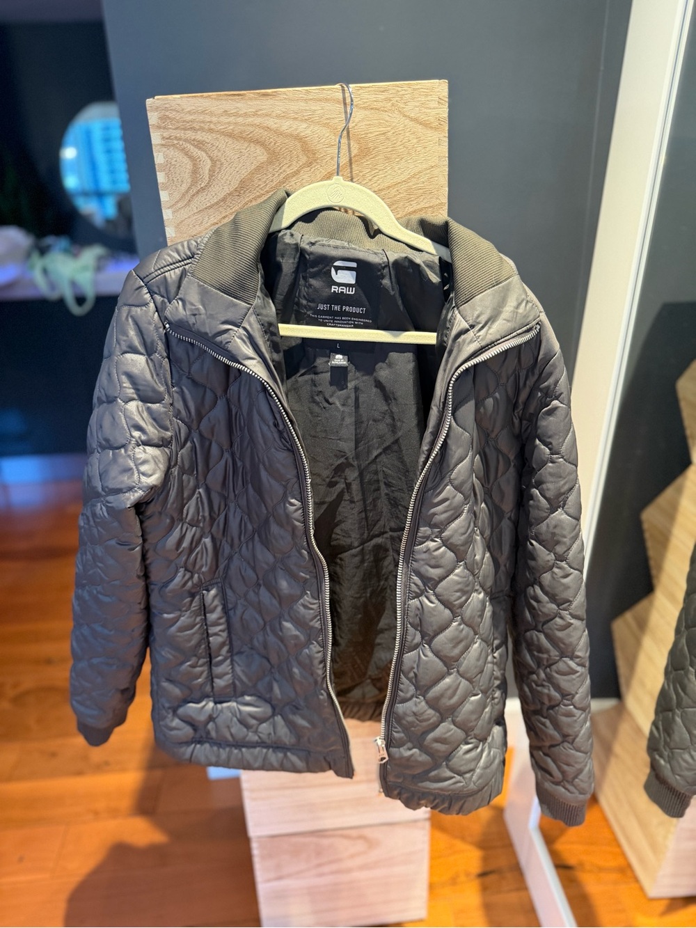 G-Star Quilted Olive Green Puff Jacket